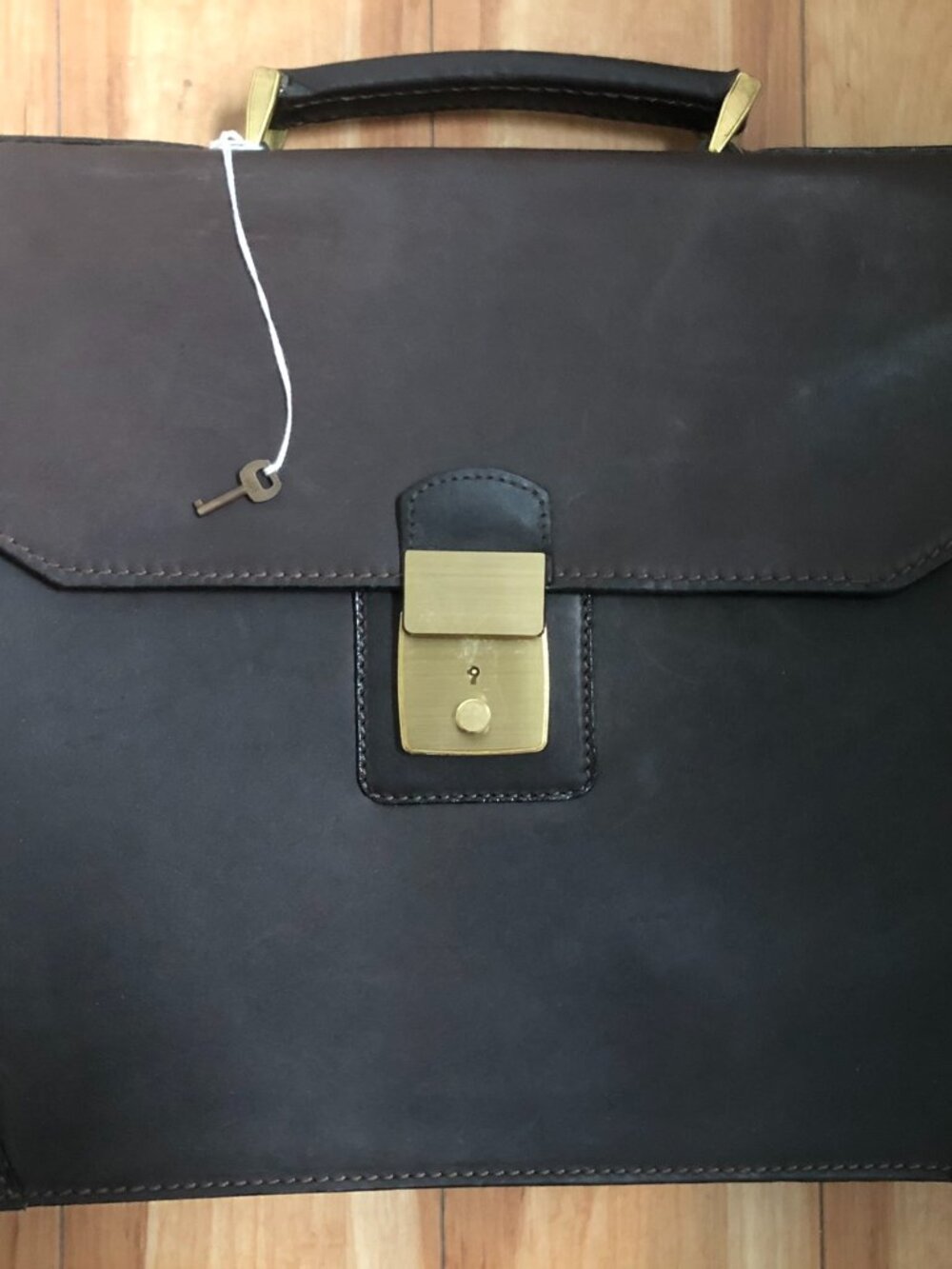Vintage Belting Leather Briefcase Portfolio with Key Lion Leather Prods. - USA